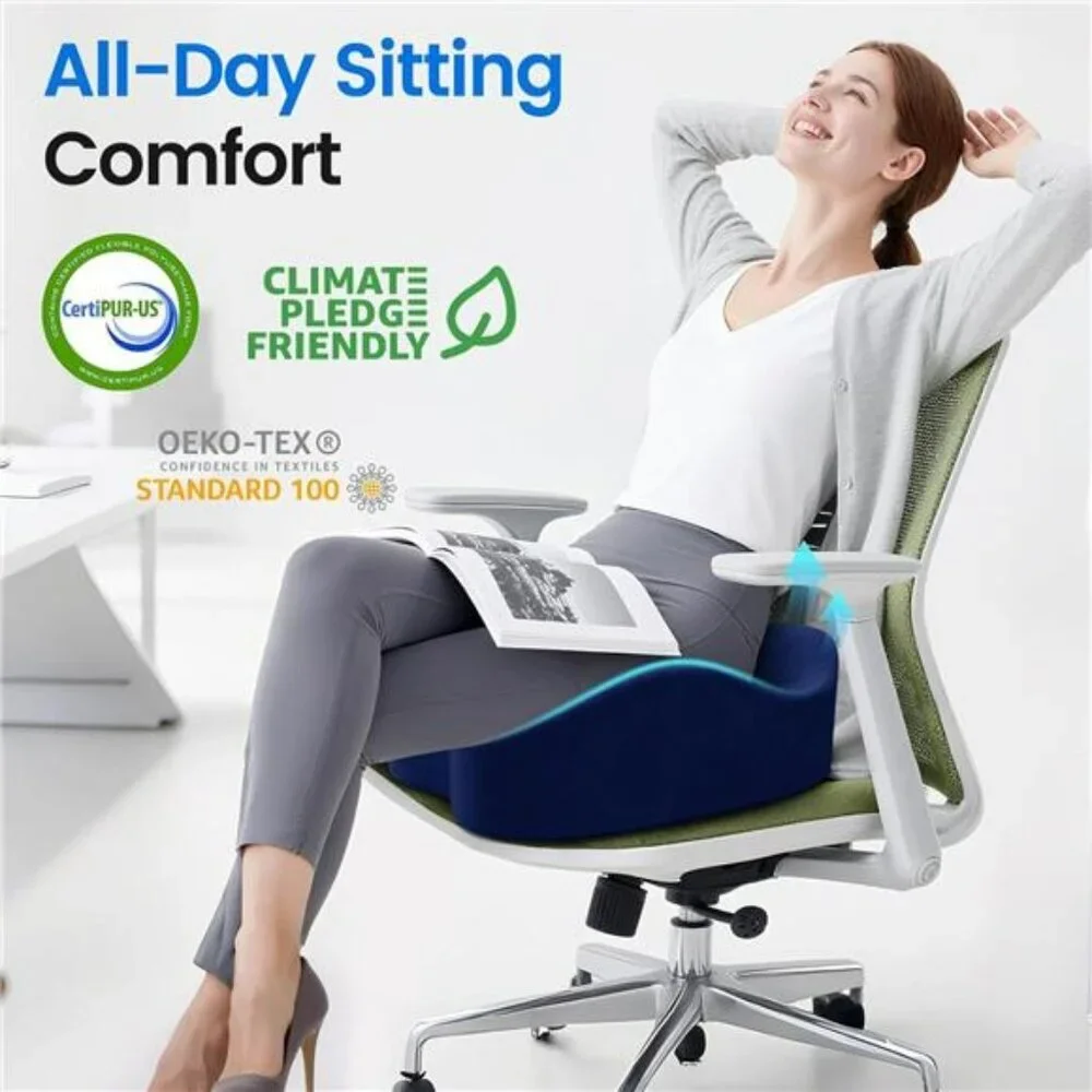 Memory foam seat cushion tailbone pain relief office chair car travel support